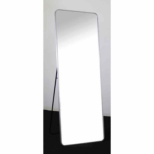 Quebec Rounded Silver Metal Cheval Mirror My Store