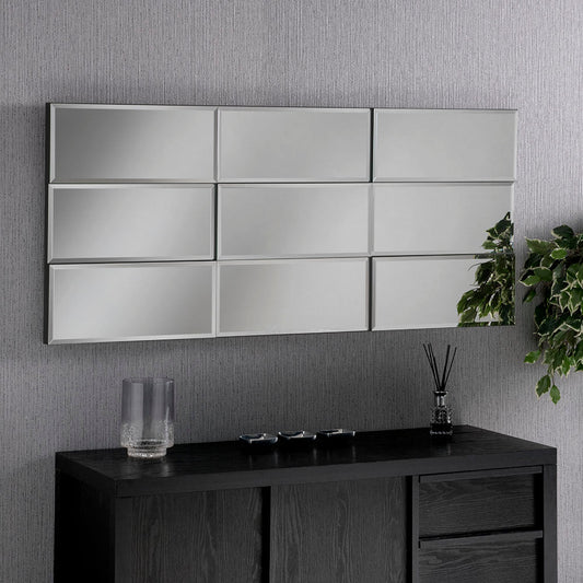 Art Deco 9 Panel Bevelled Wall Mirror My Store