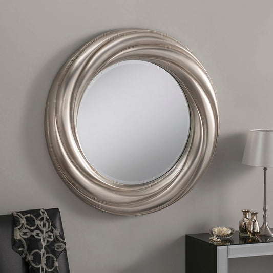 Silver / Gold mix  Ripple Frame Bevelled Wall Mirror My Store