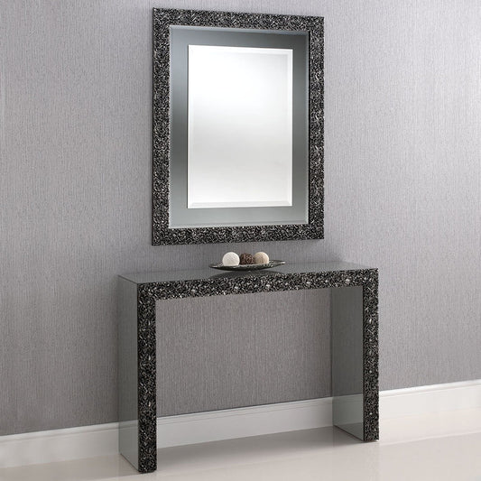 Vesuvio Grey Mirrored Console Table (small) My Store