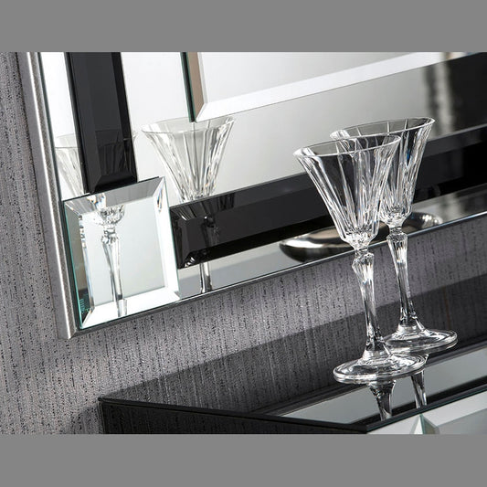 Art Deco Black & Silver Bevelled Wall Mirror My Store