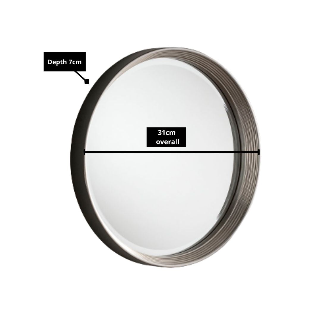 Porthole Silver Wall Mirror 31cm Dia My Store