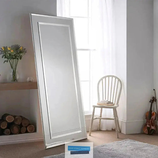 GNG Silver Bevelled Wall Mirror 174cm My Store