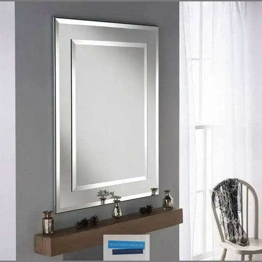 GNG Silver Bevelled Wall Mirror 174cm My Store