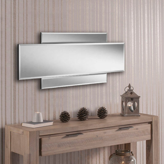 Art Deco 3 panel Bevelled wall Mirror My Store