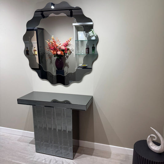 Art Deco Grey Mirrored Console Table My Store