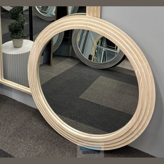 Scala White Wash Round Wall Mirror High Street Mirrors
