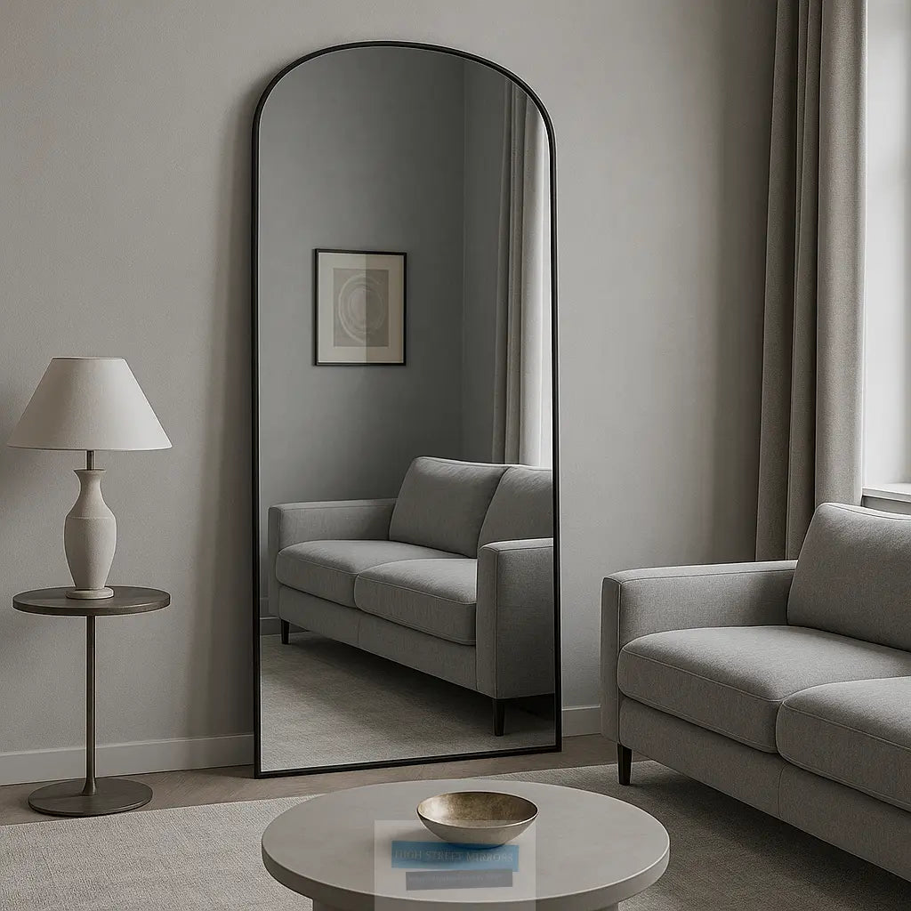 Studio Black Arch Top Wall Mirror High Street Mirrors