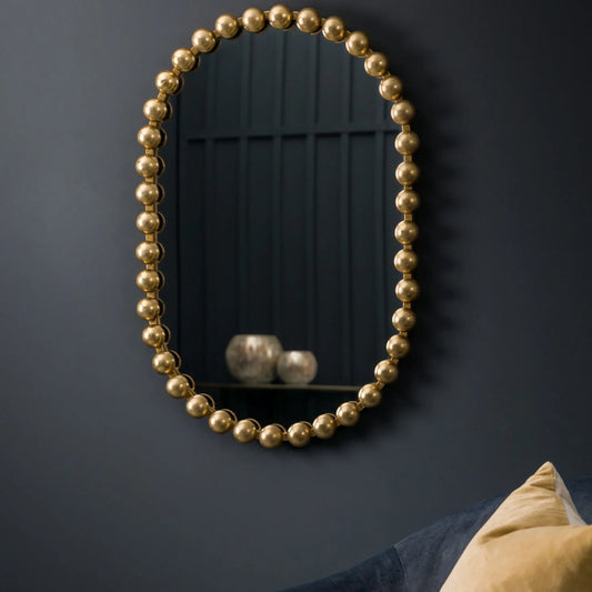 Ceretti Oval Mirror in Gold High Street Mirrors  High Street Mirrors
