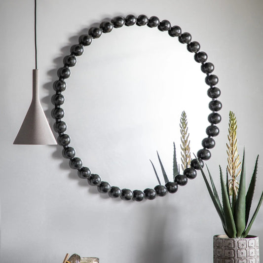 Ceretti Round Mirror in Black - High Street Mirrors