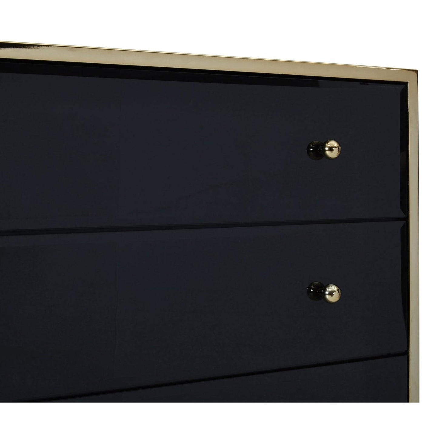Fenwick Black & Gold Mirrored 4 drawer Chest My Store