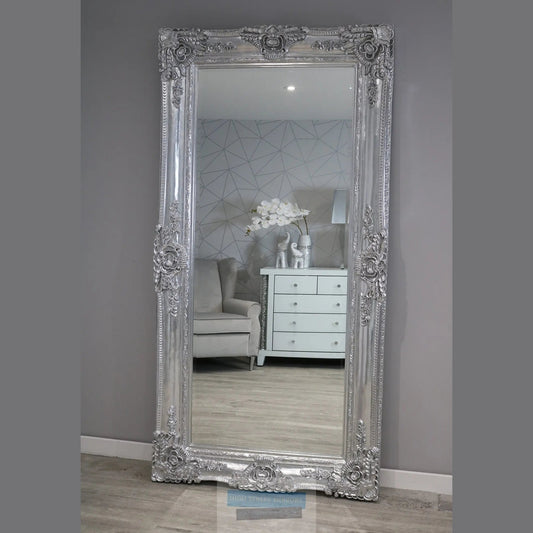 Paris Large Ornate Mirror in Silver High Street Mirrors