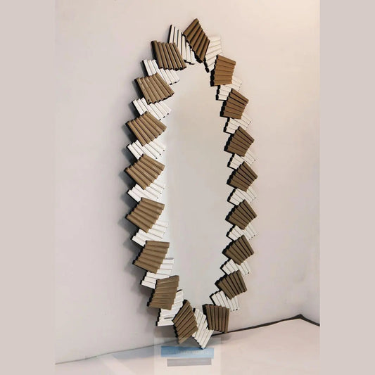 Spirals Oval Large Mirror in Silver & Bronze High Street Mirrors