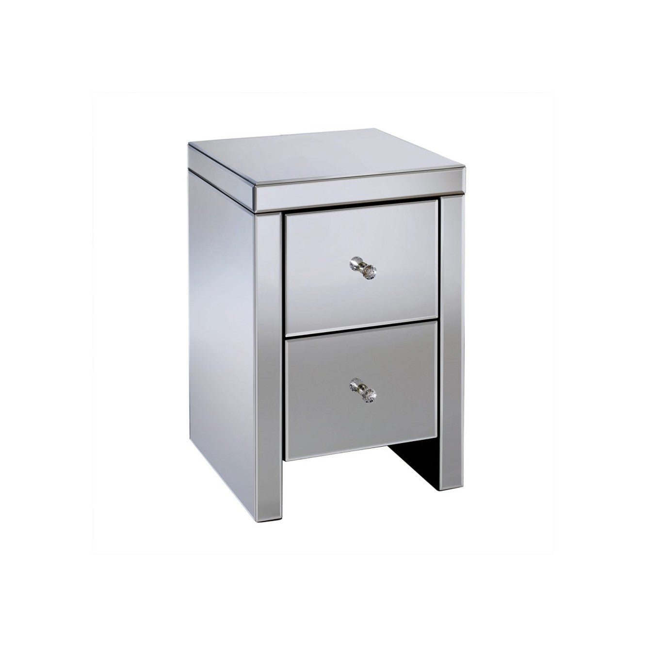 Seville 2 Drawer Mirrored Bedside My Store