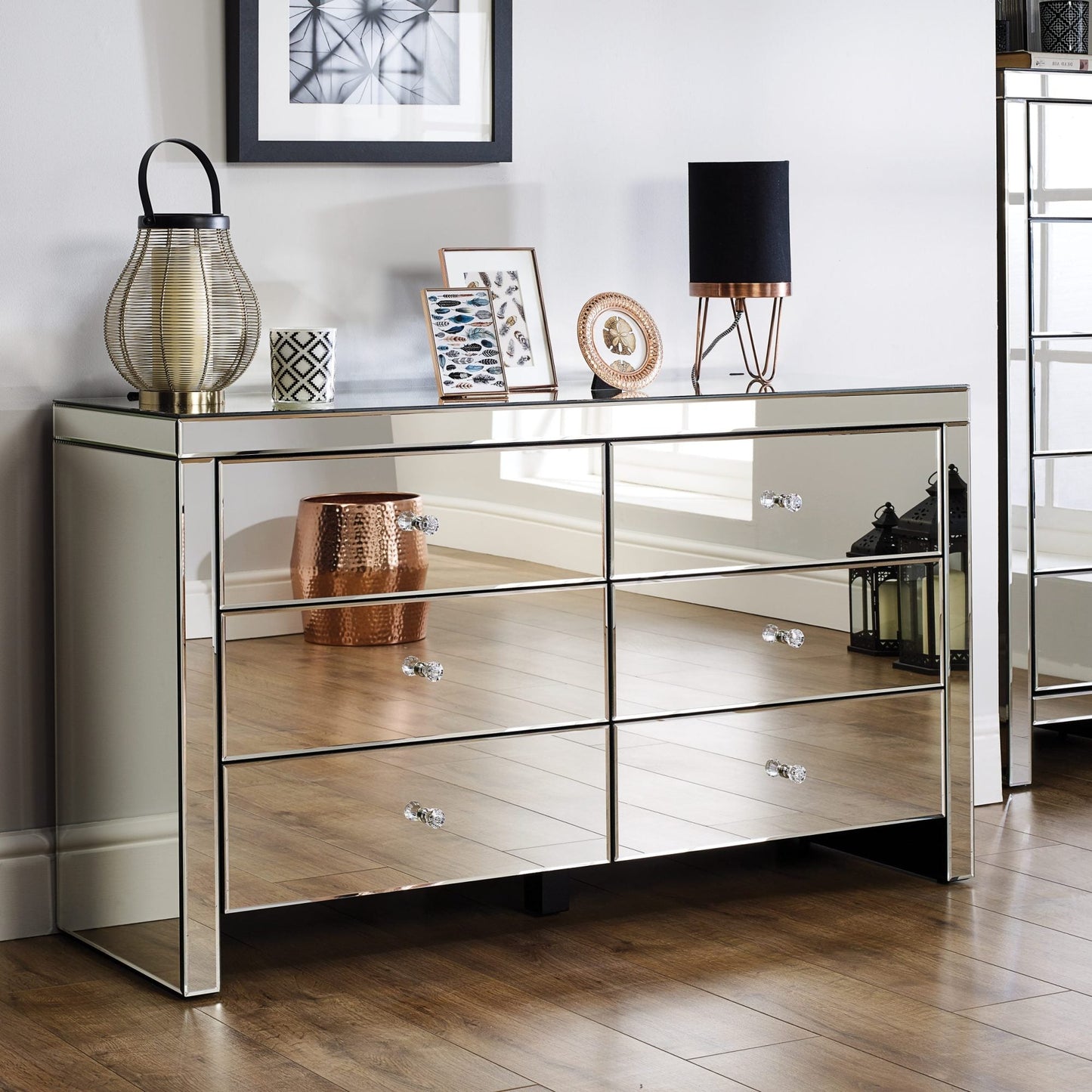 Seville 6 Drawer Mirrored Chest My Store
