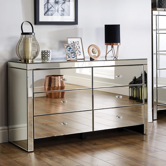 Seville 6 Drawer Mirrored Chest My Store