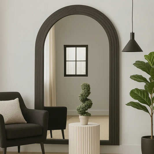 Scala Black Large Oval Top Wall Mirror High Street Mirrors  High Street Mirrors ROUND WALL MIRROR, framed mirror, large mirror