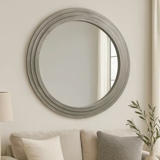 Scala Silver Round Wall Mirror High Street Mirrors  High Street Mirrors ROUND WALL MIRROR