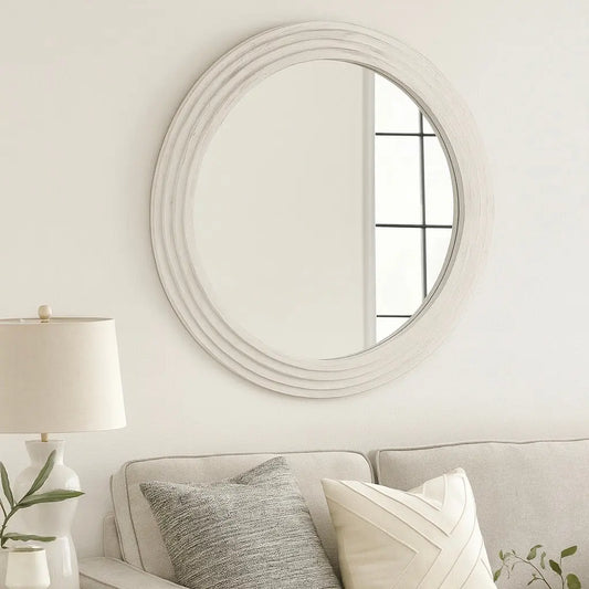 Scala White Round Wall Mirror High Street Mirrors  High Street Mirrors ROUND WALL MIRROR