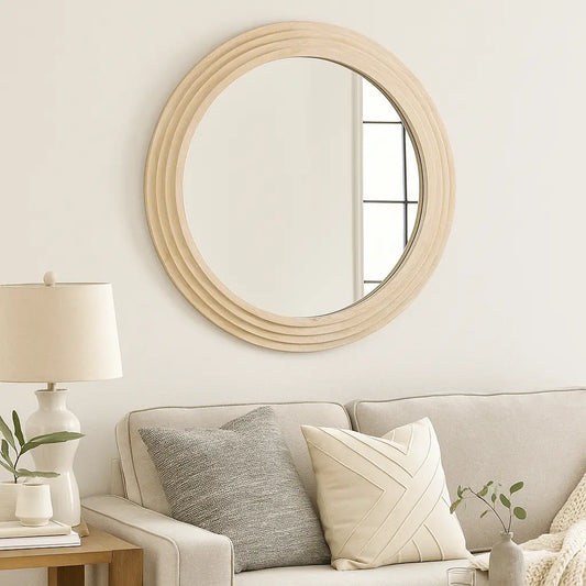 Scala White Wash Round Wall Mirror High Street Mirrors  High Street Mirrors ROUND WALL MIRROR