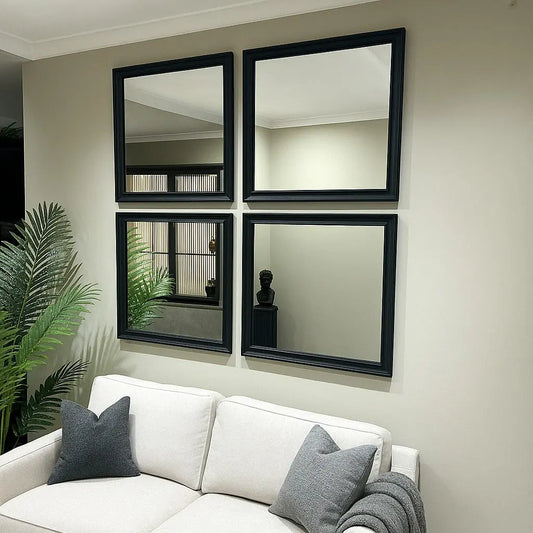 Seatle Slip Square Mirrors in Black High Street Mirrors  High Street Mirrors ROUND WALL MIRROR