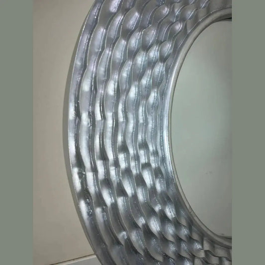 Evora Round Mirror in Silver Chrome High Street Mirrors  High Street Mirrors ROUND WALL MIRROR