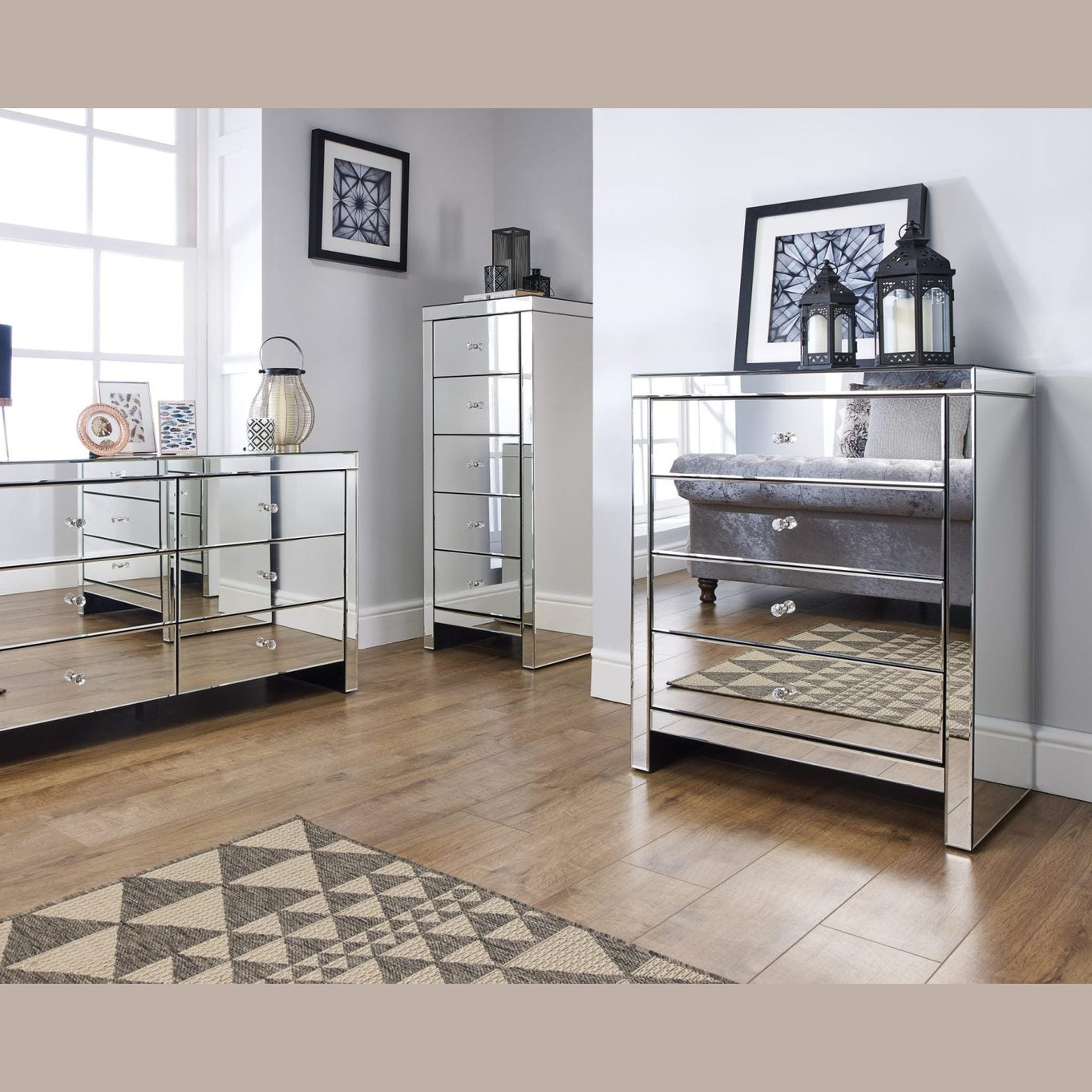 Seville 6 Drawer Mirrored Chest My Store