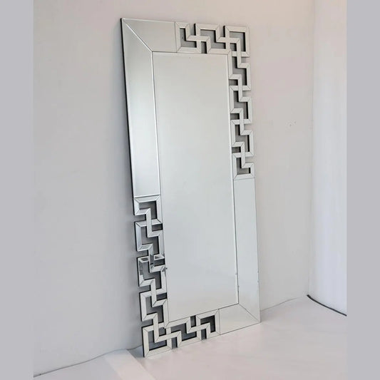 Silma Silver Bevelled Mirror Large My Store  High Street Mirrors RECTANGULAR WALL MIRROR