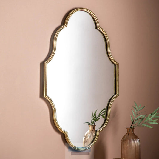 Castello Shaped Mirror in Gold High Street Mirrors
