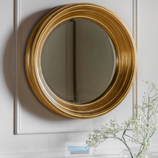 Chaplin Gold Round Wall Mirror High Street Mirrors