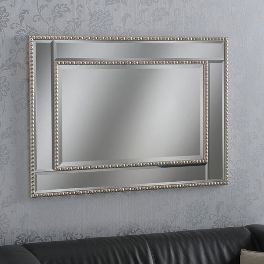 Amalfi Antique Silver Framed Bevelled Mirror My Store