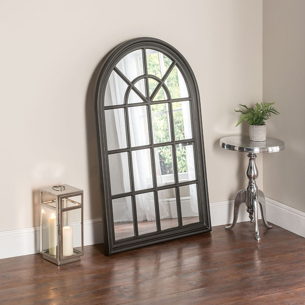 Arco Black / Grey Arch Top Window Mirror My Store
