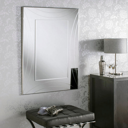 Ivor Silver Wall Mirror with bevelled Centre Mirror My Store