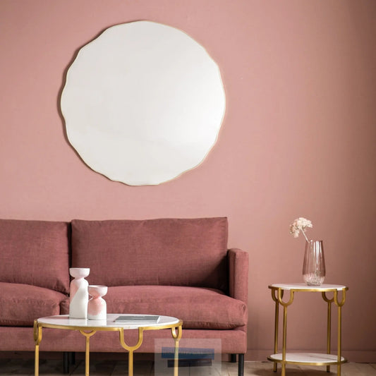 Carano Round Mirror in Champagne - High Street Mirrors