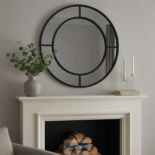 Carlton Black Round Wall Mirror High Street Mirrors