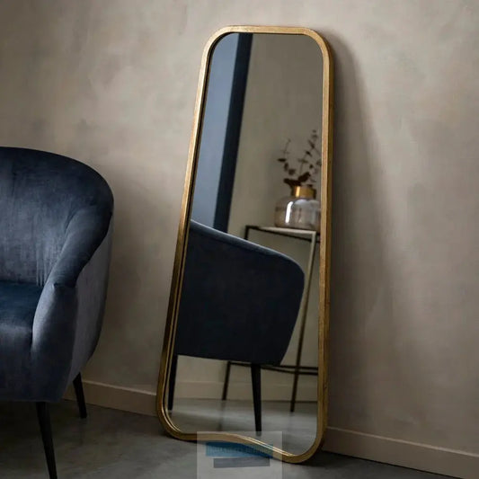 Kurva Large Distressed Gold Mirror High Street Mirrors