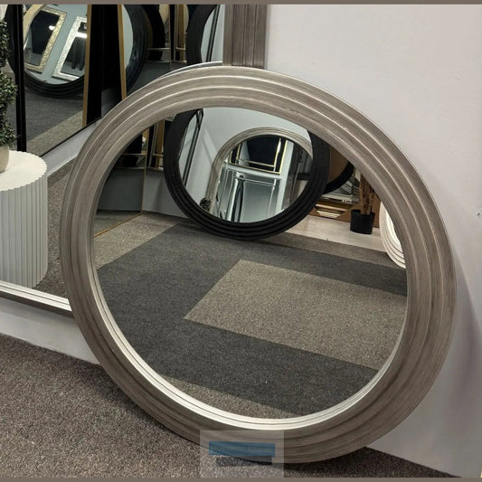 Scala Silver Round Wall Mirror High Street Mirrors