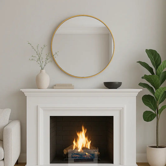 Studio Gold Round Wall Mirror 80cm High Street Mirrors