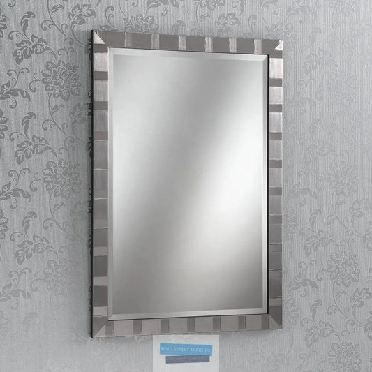 Manhattan Grey Framed Bevelled Wall Mirror large My Store
