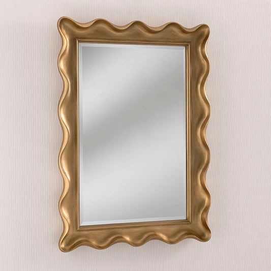 Gold Wave Frame Bevelled Wall Mirror My Store