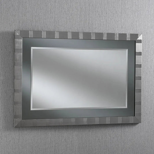 Manhattan Grey Laca Framed Bevelled Wall Mirror Large My Store