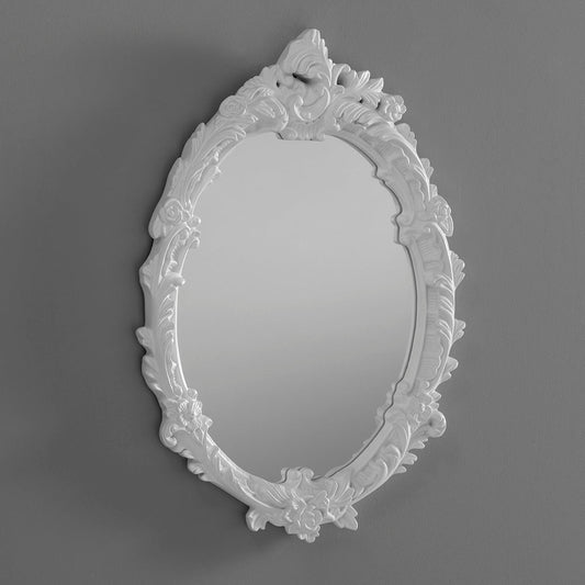 Shaped Oval White Wall Mirror My Store