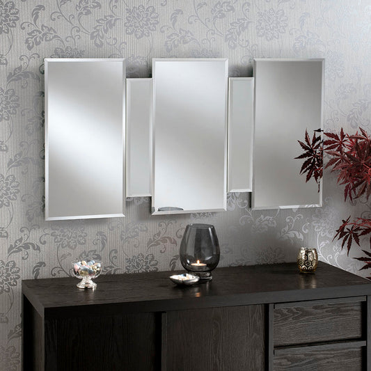 Mars Silver Bevelled Wall Mirror medium My Store