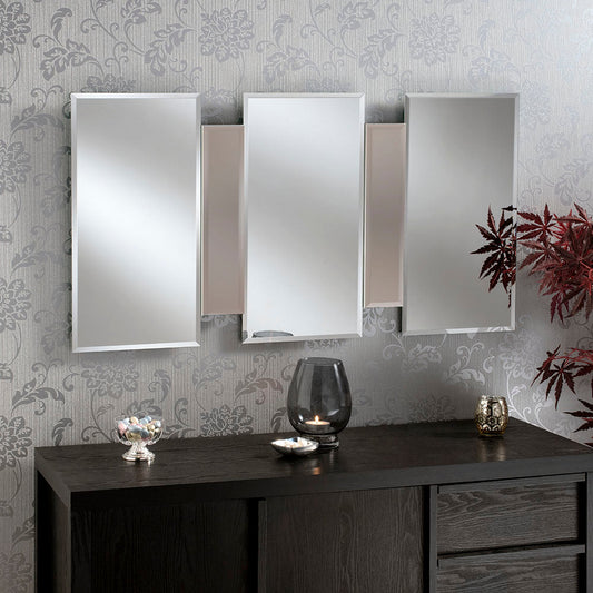Mars Bronze & Silver Bevelled wall Mirror  medium My Store