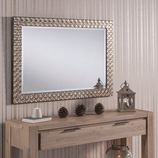 Champagne Patterned Frame Bevelled wall Mirror 10 sizes My Store