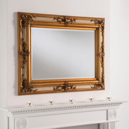 Tuscany Gold & Ivory Crackle Wall Mirror My Store