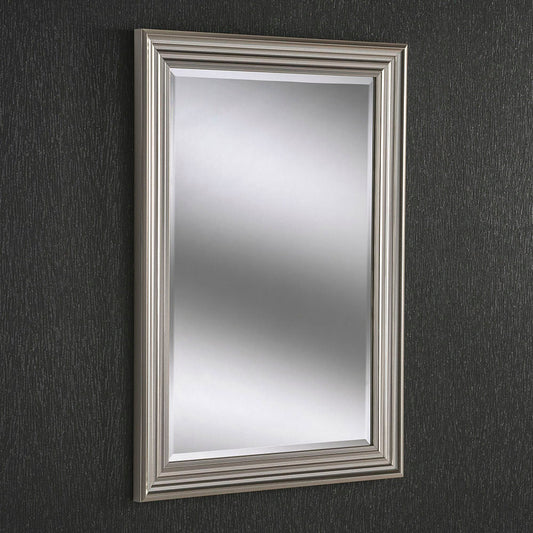 Deco Brushed Silver  Bevelled Wall Mirror 9 sizes My Store