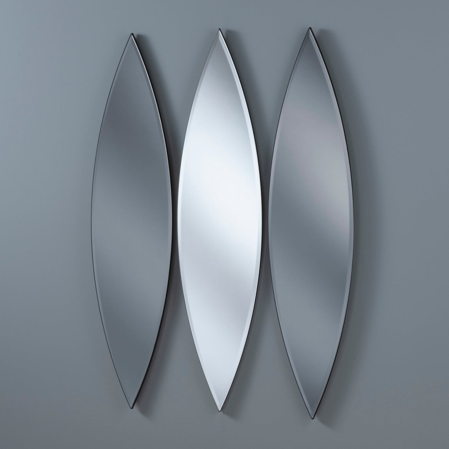 Ellipse Grey & Silver shaped Wall Mirror set of 3 My Store