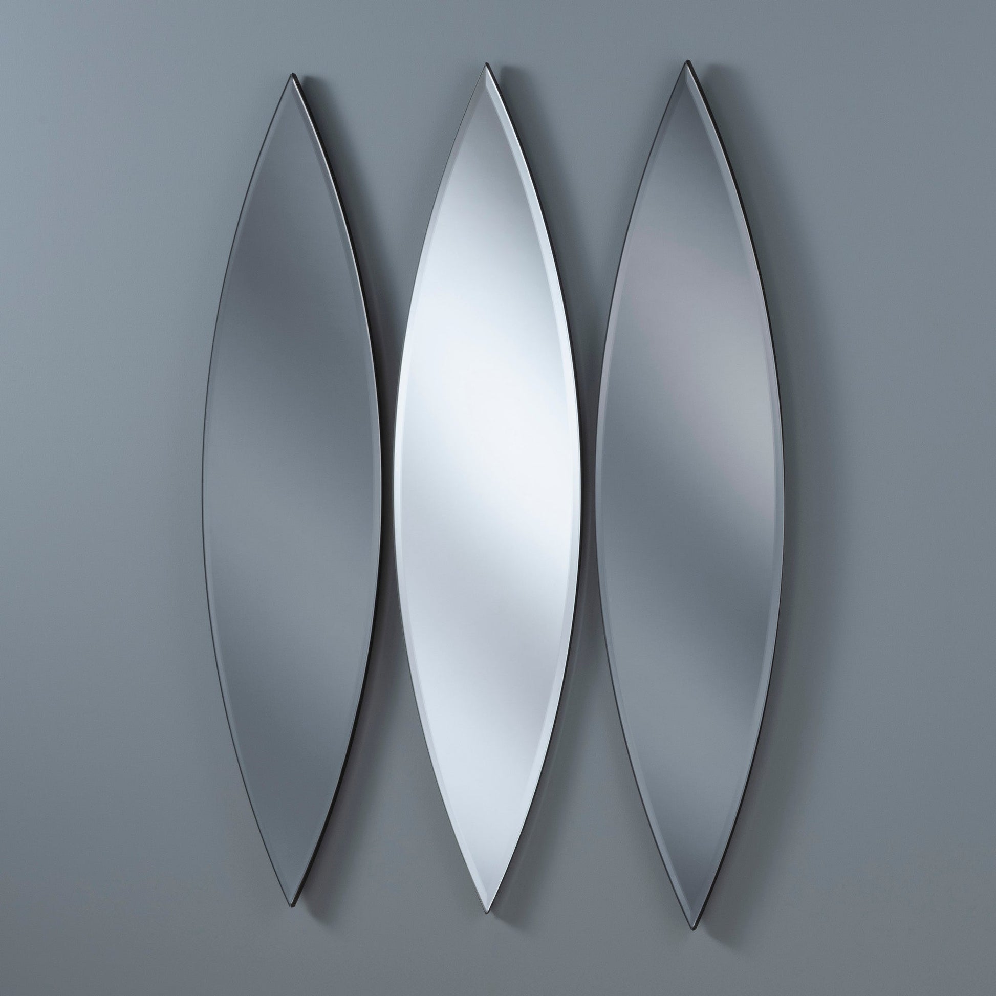 Ellipse Grey & Silver shaped Wall Mirror set of 3 My Store