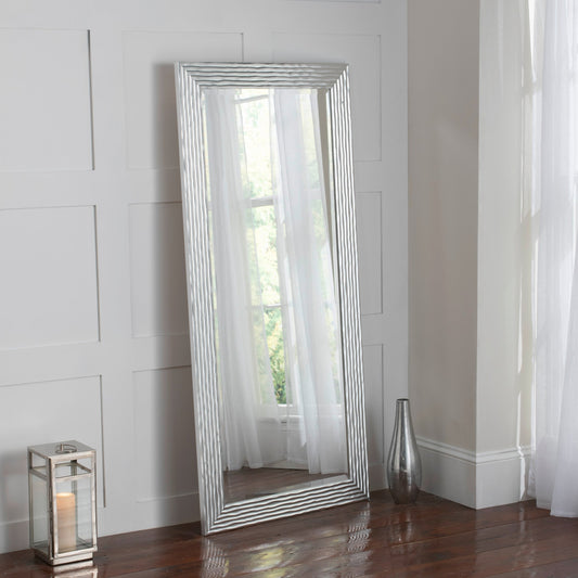 Ripple Silver Framed Bevelled Wall Mirror 10 sizes My Store
